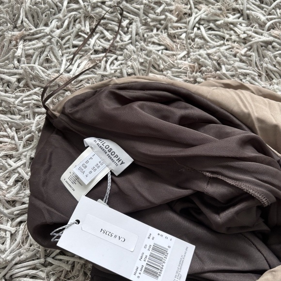 Philosophy di Alberta Ferretti Dress Brown Cocktail Sz 4 US NWT❤️ - Picture 6 of 8